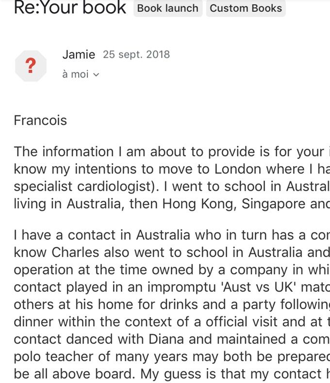 Contacts between publisher and Buckingham Palace